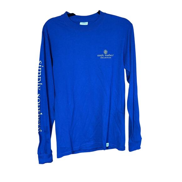 Simply Southern Women’s Small Tall T-Shirt – Blue- Christmas Dog Graphic – NWT - Picture 1 of 7